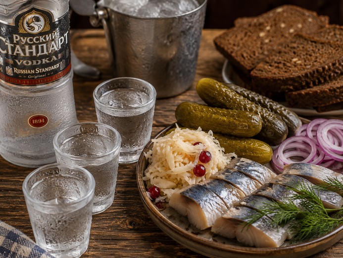 Văn hóa uống vodka Nga: Cách thưởng thức và món ăn kèm